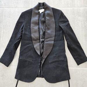 ISABEL MARANT X H&M Pour Black Wool Satin Collared Tuxedo Blazer Jacket Size 2